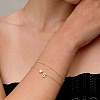 2Pcs 2 Styles Brass Beaded Bracelets & Satellite Chains Bracelets for Women FS-WG4A116-20-2