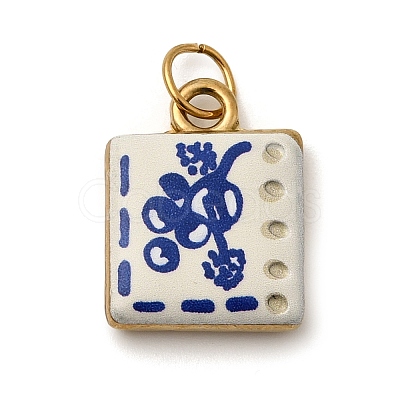 Printing 304 Stainless Steel Pendants STAS-K304-06B-G-1