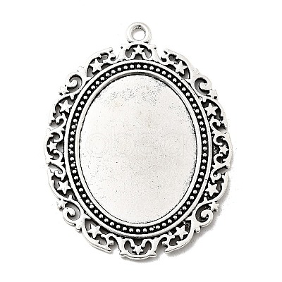 Tibetan Style Alloy Big Pendant Cabochon Settings LS-TIBEP-553-AS-FF-1