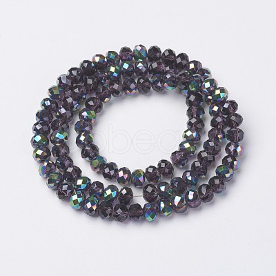Electroplate Transparent Glass Beads Strands EGLA-A034-T4mm-Q09-1