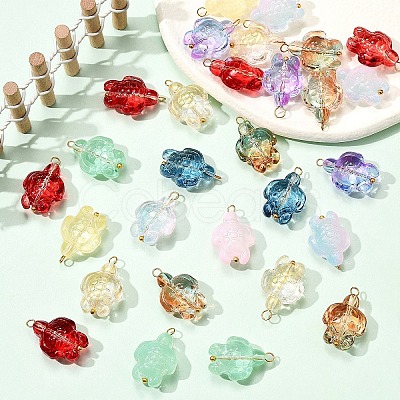 30Pcs Glass Pendants PALLOY-YW00034-1