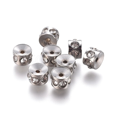 304 Stainless Steel Rhinestone Beads STAS-E474-54A-P-1