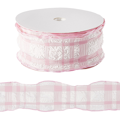 1 Roll Polyester Ruffled Ribbon SRIB-CY0001-14D-1