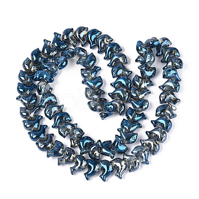 Electroplate Transparent Glass Beads Strands EGLA-N017-06-A04-1