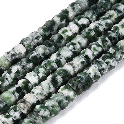 Natural Green Spot Jasper Beads Strands G-Q606-46A-07-1