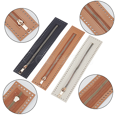 3Pcs 3 Colors Alloy Zipper FIND-WR0006-41-1