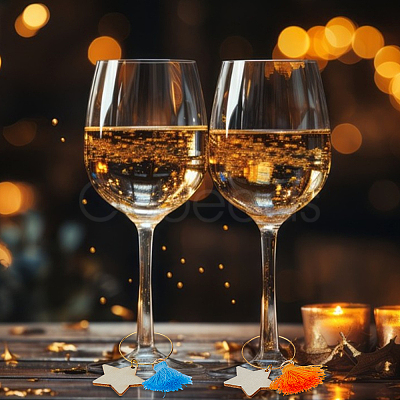 6 Sets Brass Wine Glass Charms Set AJEW-HY0001-48-1