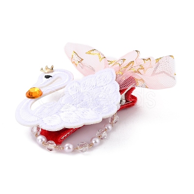 Cloth Alligator Hair Clips OHAR-C003-10A-1