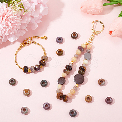 20Pcs Natural Indian Agate European Beads G-SP0001-01B-01-1