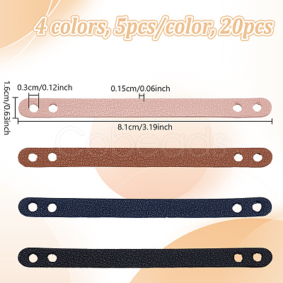 20Pcs 4 Colors PU Leather Bag Handles FIND-NB0006-62-1