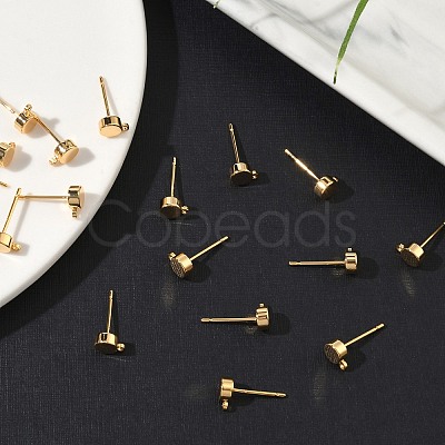 SHEGRACE Brass Stud Earring Findings XGR0105G-151G-1