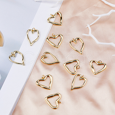 10Pcs 2 Styles Brass Pendants KK-HS0015-24-1