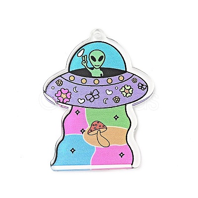 Alien Theme Colorful Acrylic Pendants X-FIND-B012-03D-1