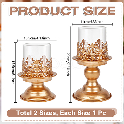 Iron Glass Candle Holder AJEW-WH0796-88A-1
