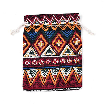 Ethnic Style Burlap Packing Pouches ABAG-N009-06C-01-1