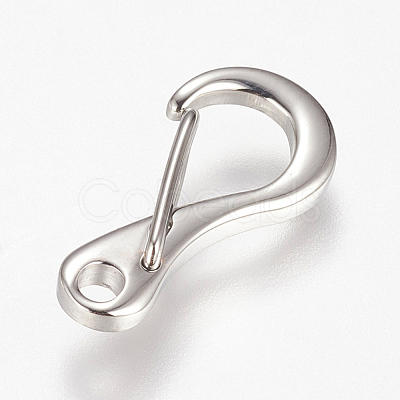 Tarnish Resistant 304 Stainless Steel Push Gate Snap Keychain Clasp Findings STAS-K149-15P-1
