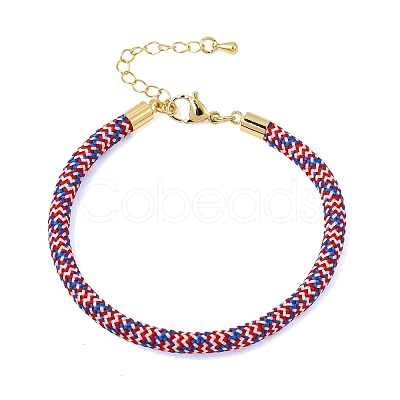 Braided Round Polyester Cord Bracelet Makings FB-CBAEDA0-01G-16-1