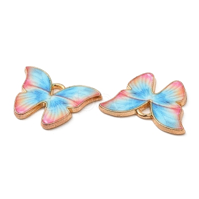Light Gold Tone Alloy Enamel Pendants ENAM-M059-05KCG-06-1