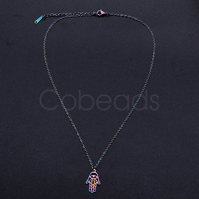 201 Stainless Steel Pendants Necklaces NJEW-S105-JN637-1