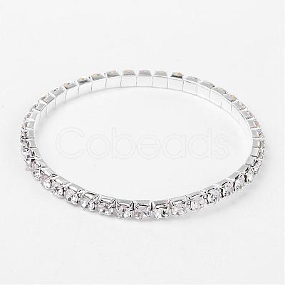 Single Row Stretch Rhinestone Tennis Bracelets B115-1-1