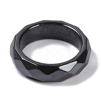 Magnetic Synthetic Hematite Finger Ring for Men Women RJEW-A047-01C-1