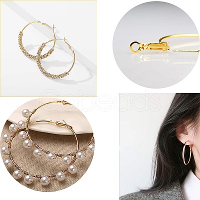 16Pcs 4 Size Brass Hoop Earring Findings KK-YW0001-95-1