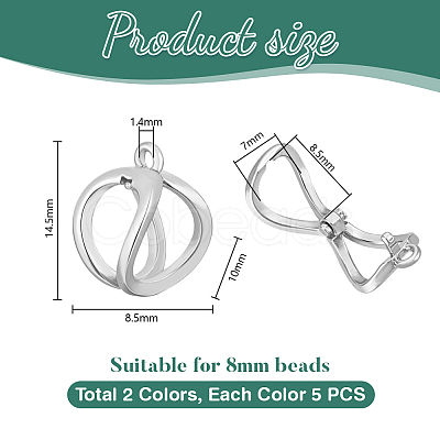 10Pcs 2 Colors Brass Tube Bails KK-PH0014-15-1