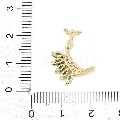 15Pcs Brass Micro Pave Cubic Zirconia Pendants KK-Z151-15G-01-1