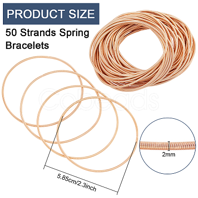 50 Strands Spring Bracelets TWIR-BC0001-53-1