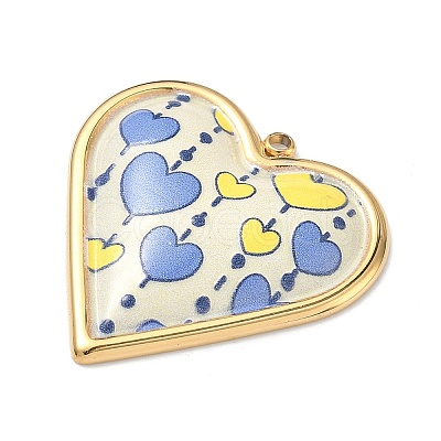 304 Stainless Steel Enamel Pendants STAS-K295-52G-02-1