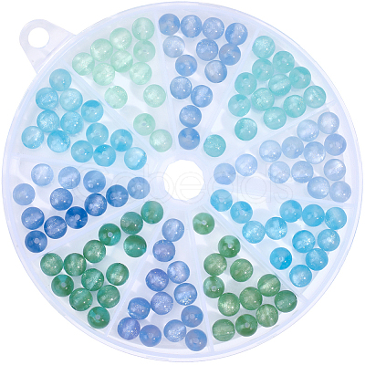 125Pcs 5 Colors Resin UV Reactive Beads RESI-PA0001-33C-1