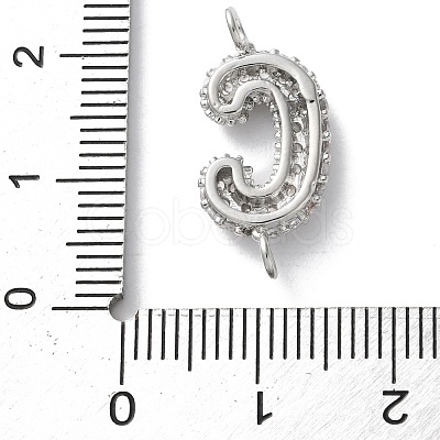 Brass Micro Pave Cubic Zirconia Letter Links KK-I717-04C-P-1