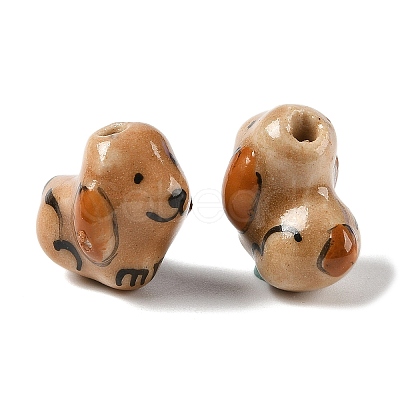 Hand-Painted Porcelain Beads PORC-R001-01E-1