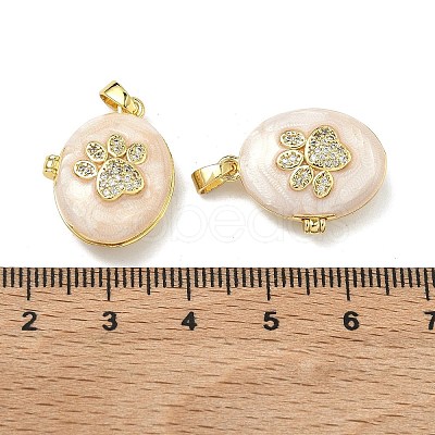 Brass Micro Pave Clear Cubic Zirconia Locket Pendants KK-A294-11G-02-1