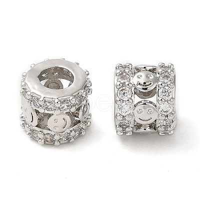Rack Plating Brass Cubic Zirconia Beads KK-Z033-26P-1