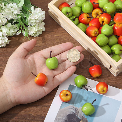 60Pcs 2 Colors Foam Imitation Apple DJEW-CA0001-43-1