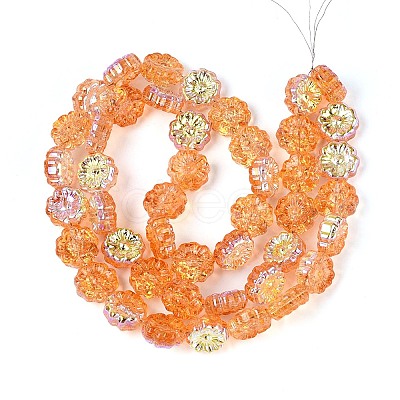 Electroplate Transparent Glass Beads Strands EGLA-N055-01G-1