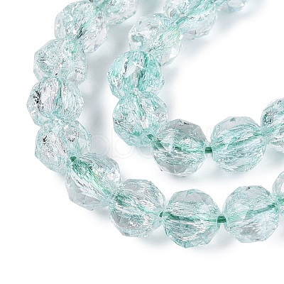 Crackle Transparent Glass Beads Strands GLAA-N063-10mm-06-1