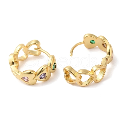 Cubic Zirconia Heart Wrap Hoop Earrings EJEW-G348-07G-1