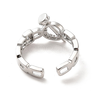 Clear Cubic Zirconia Ring with Nail Open Cuff Ring RJEW-C041-14P-1