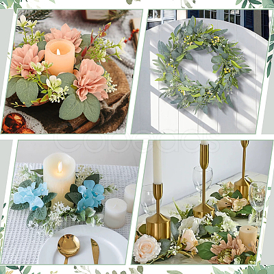 Spun Silk Cloth with PE Plastic Garland for Candle AJEW-WH0314-804A-1