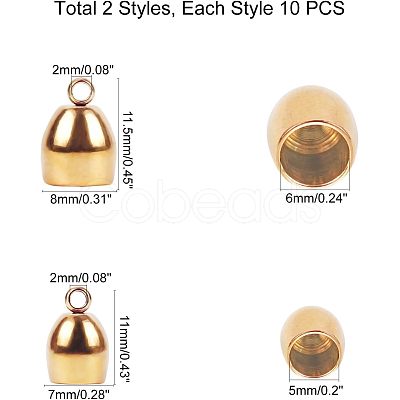 PVD Vacuum Plating 304 Stainless Steel Cord Ends STAS-UN0005-27-1