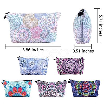 6Pcs 6 Colors Polyester Tarp Zip Cosmetic Pouches ABAG-SZ0001-25-1