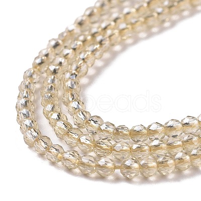 Transparent Electroplate Glass Beads Strands GLAA-H021-01A-PL02-1