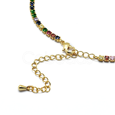Brass Tennis Necklaces NJEW-I104-14G-1