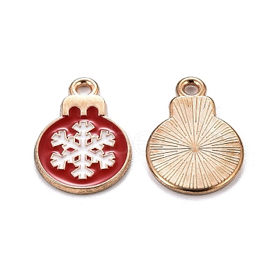 Christmas Alloy Enamel Pendants X-ENAM-D047-17G-03-1