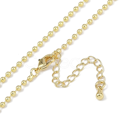 Rack Plating Brass Ball Chain Necklaces for Women NJEW-K382-12A-G-1