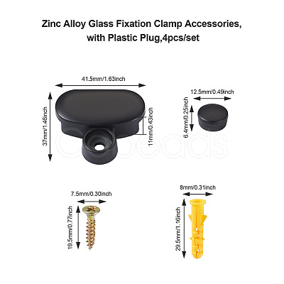 Zinc Alloy Glass Fixation Clamp Accessories SW-TAC0001-29-1