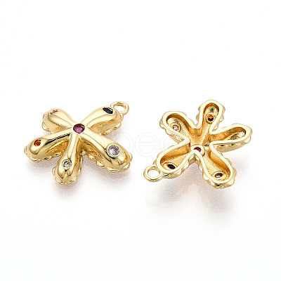 Brass Micro Pave Cubic Zirconia Pendants KK-N265-24G-1