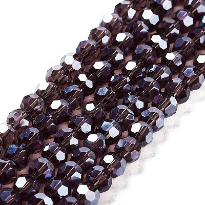 Electroplate Transparent Glass Beads Strands EGLA-A035-T6mm-A13-1